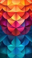 vibrante geométrico resumen con armonioso color esquema ai generado foto