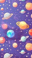 Cute Wallpaper for Space and Planets in Light Purple and Light Blue AI Generated photo