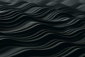 Dark Abstract Background with Black 3D Rippling Waves AI Generated photo