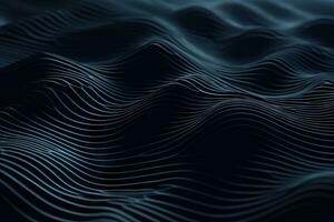 oscuro resumen antecedentes con negro 3d ondulación olas ai generado foto