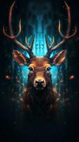 Deer Collage on Dark Background Generative AI photo