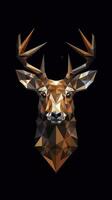 Origami Deer on Dark Background Generative AI photo