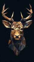 Origami Deer on Dark Background Generative AI photo