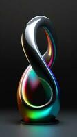 Modern Abstract Sculpture with Sleek Lines and Metallic Hues AI Generated photo