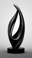 Modern Abstract Sculpture with Sleek Lines and Metallic Hues AI Generated photo