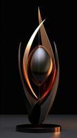 Modern Abstract Sculpture with Sleek Lines and Metallic Hues AI Generated photo