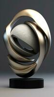 Abstract Sculpture with Sleek Lines and Metallic Hues AI Generated photo