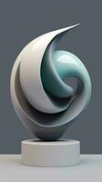 Modern Abstract Sculpture with Sleek Lines and Metallic Hues AI Generated photo