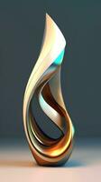 Modern Abstract Sculpture with Sleek Lines and Metallic Hues AI Generated photo