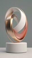 Modern Abstract Sculpture with Sleek Lines and Metallic Hues AI Generated photo