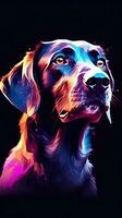 Abstract Dog on Dark Background Generative AI photo