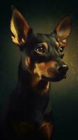 Furry Friend in Bokeh Style on Dark Background Generative AI photo