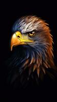 Majestic Eagle in Bokeh Style on Dark Background AI Generated photo