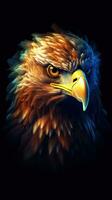 Double Exposure Eagle on Dark Background AI Generated photo