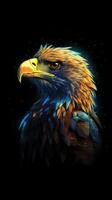 Eagle Glitch Art on Dark Background AI Generated photo