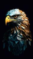 Origami Eagle on Dark Background AI Generated photo