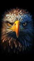 Eagle in Pop Art Style on Dark Background AI Generated photo
