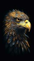 Eagle Typography on Dark Background AI Generated photo