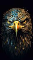 Eagle Typography on Dark Background AI Generated photo