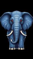 Illustrated Elephant on Dark Background Generative AI photo