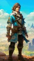 Epic Dynamic Animated Full Body Character Portrait  Legend of Zelda Breath of the Wild  Tranquil AI Generated photo