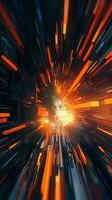 Futuristic Abstract Composition with Organic and Digital Elements Generative AI photo