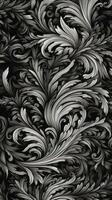 Intricate Monochromatic Abstract Artwork Generative AI photo