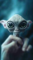 Extraordinary Portrait of Unknown Adorable Alien Species AI Generated photo