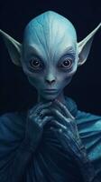 Extraordinary Portrait of Unknown Adorable Alien Species AI Generated photo