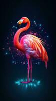 Abstract Flamingo on Dark Background Generative AI photo