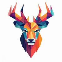 Modern and Minimalistic Geometric Animal Head on White Background AI Generated photo