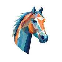 Modern and Minimalistic Geometric Horse Head on White Background AI Generated photo