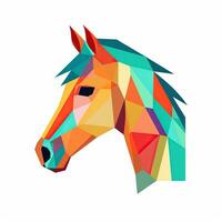 Modern and Minimalistic Geometric Horse Head on White Background AI Generated photo