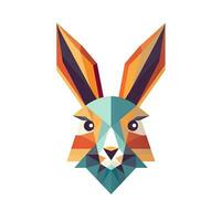 Modern and Minimalistic Geometric Rabbit Head on White Background AI Generated photo