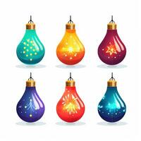 Christmas Decorations on White Background AI Generated photo