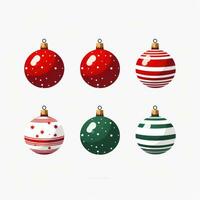 Simple Christmas Decorations on White Background AI Generated photo