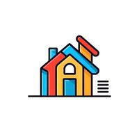 Modern and Minimalistic Flat Line Art House Icon AI Generated photo