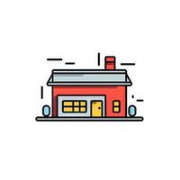 Modern and Minimalistic Flat Line Art House Icon on White Background AI Generated photo