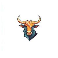 Creative Bull Logo Design on White Background AI Generated photo