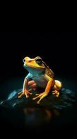 Minimalist Frog on Dark Background Generative AI photo