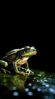 Silhouette of a Frog on a Dark Background AI Generated photo