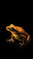 Silhouette of a Frog on Dark Background Generative AI photo