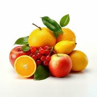 Simplistic Fruits on White Background AI Generated photo