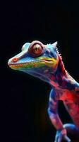 Abstract Gecko on Dark Background AI Generated photo