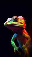 Abstract Gecko on Dark Background Generative AI photo