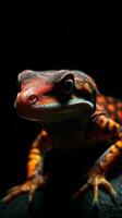 Grungeon Gecko on Dark Background Generative AI photo