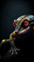 Minimalist Gecko on Dark Background Generative AI photo