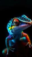Vibrant Gecko on Dark Background AI Generated photo