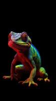 Pixelated Gecko in Focus Generative AI photo