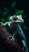 VintageStyle Gecko on Dark Background photo